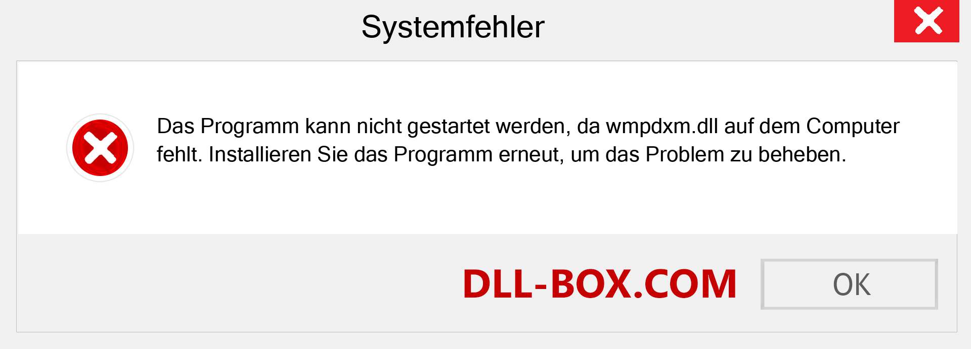 wmpdxm.dll-Datei fehlt?. Download für Windows 7, 8, 10 - Fix wmpdxm dll Missing Error unter Windows, Fotos, Bildern